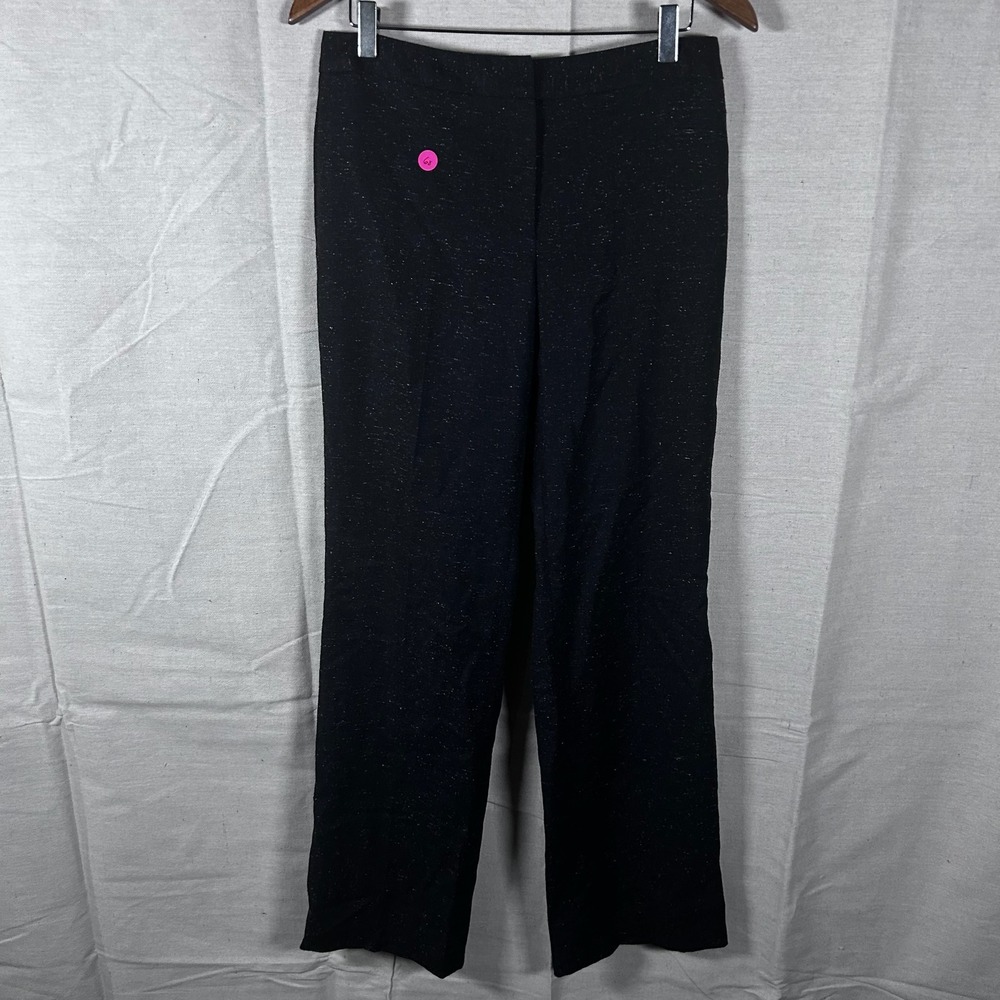 Santorelli‎ Womens Black Wool Silk Blend Trousers Dress Pants Made in Italy 6